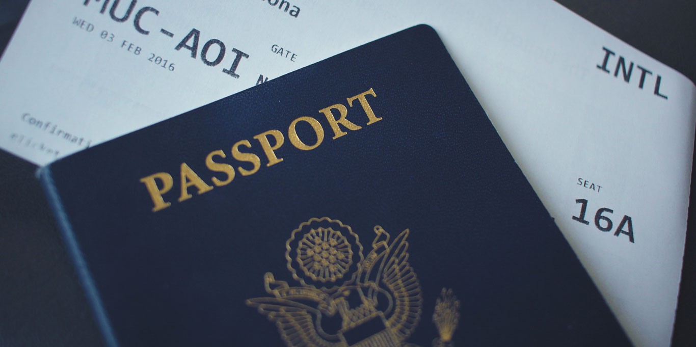 Passport and boarding pass